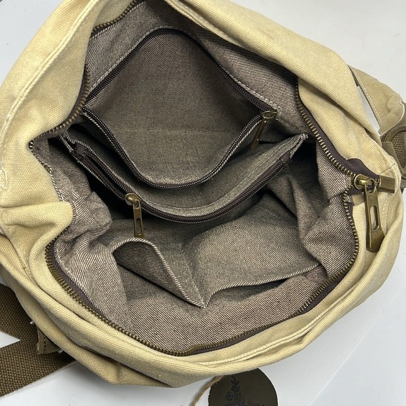 Selena Vaughar Large Canvas Zip Top Crossbody Shoulder Bag - Picture 12 of 13